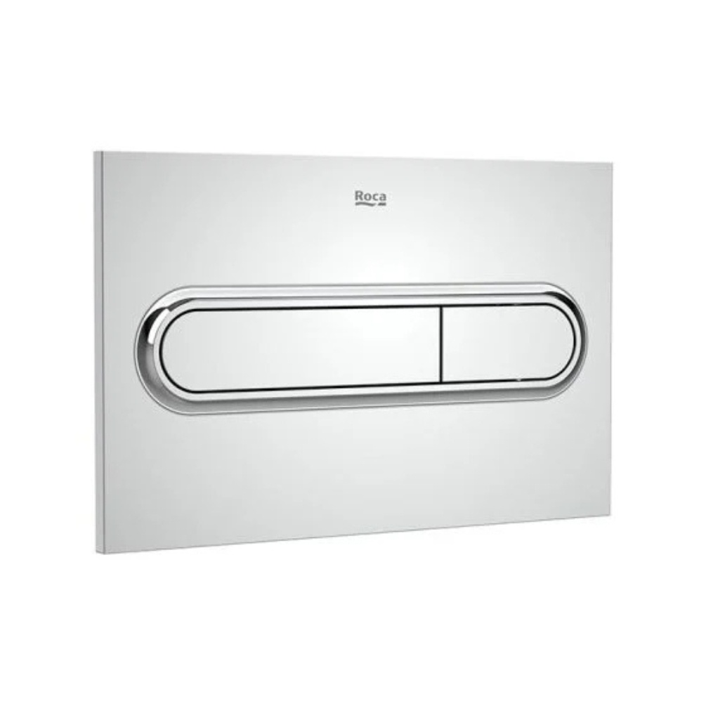 Product cut out image of the Roca Duplo One PL1 Chrome Dual Flush Plate